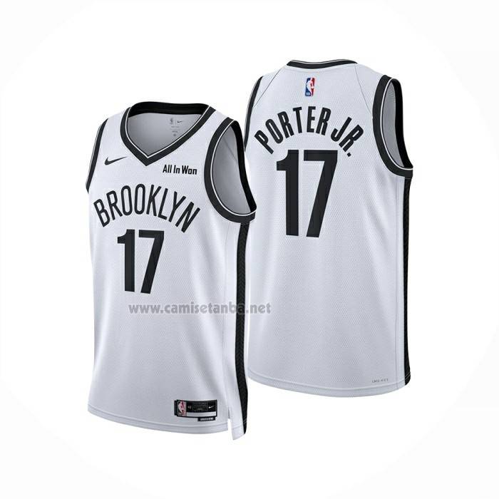 Camiseta Brooklyn Nets Michael Porter Jr. NO 17 Association 2025-26 Blanco